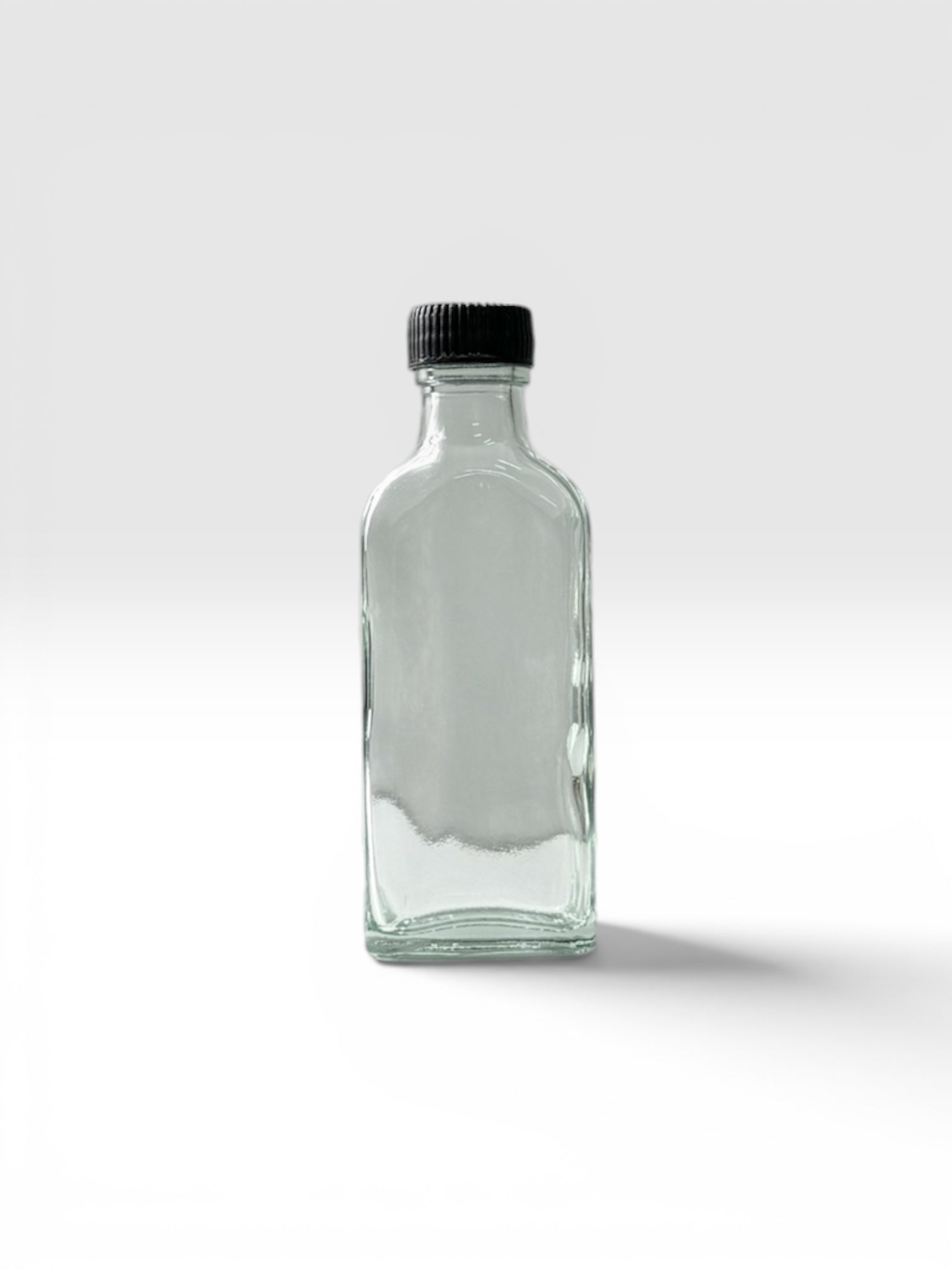 60ml Glass Bottle (PG-9) – Clear Square Bottle with Screw Cap