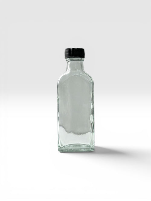 60ml Glass Bottle (PG-9) – Clear Square Bottle with Screw Cap