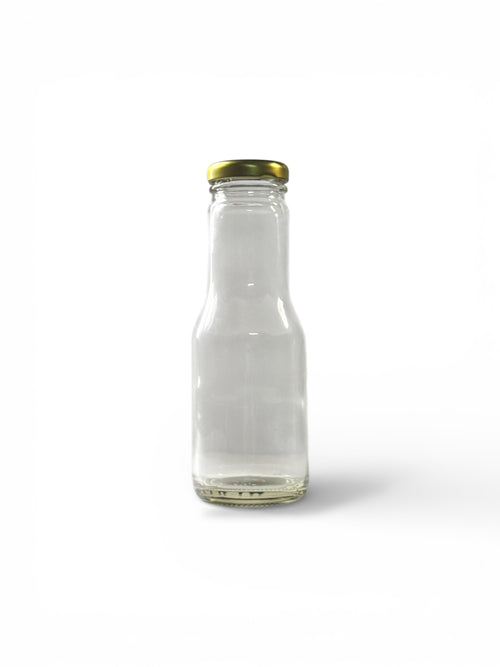 JG1011 250ml Wide-Mouth Glass Bottle | 17cm Industrial Grade Flint Glass | 42mm Neck Finish | Wholesale Packaging