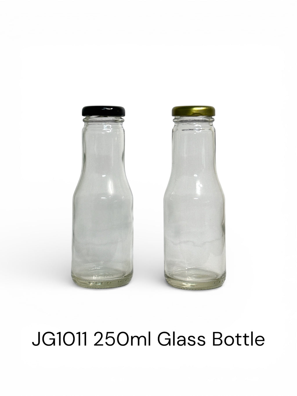 Botol Kaca Mulut Lebar 250ml Jus & Yogurt JG1011 – 250ml Wide-Mouth Glass Bottle (Borong 1 Karton 48pcs)