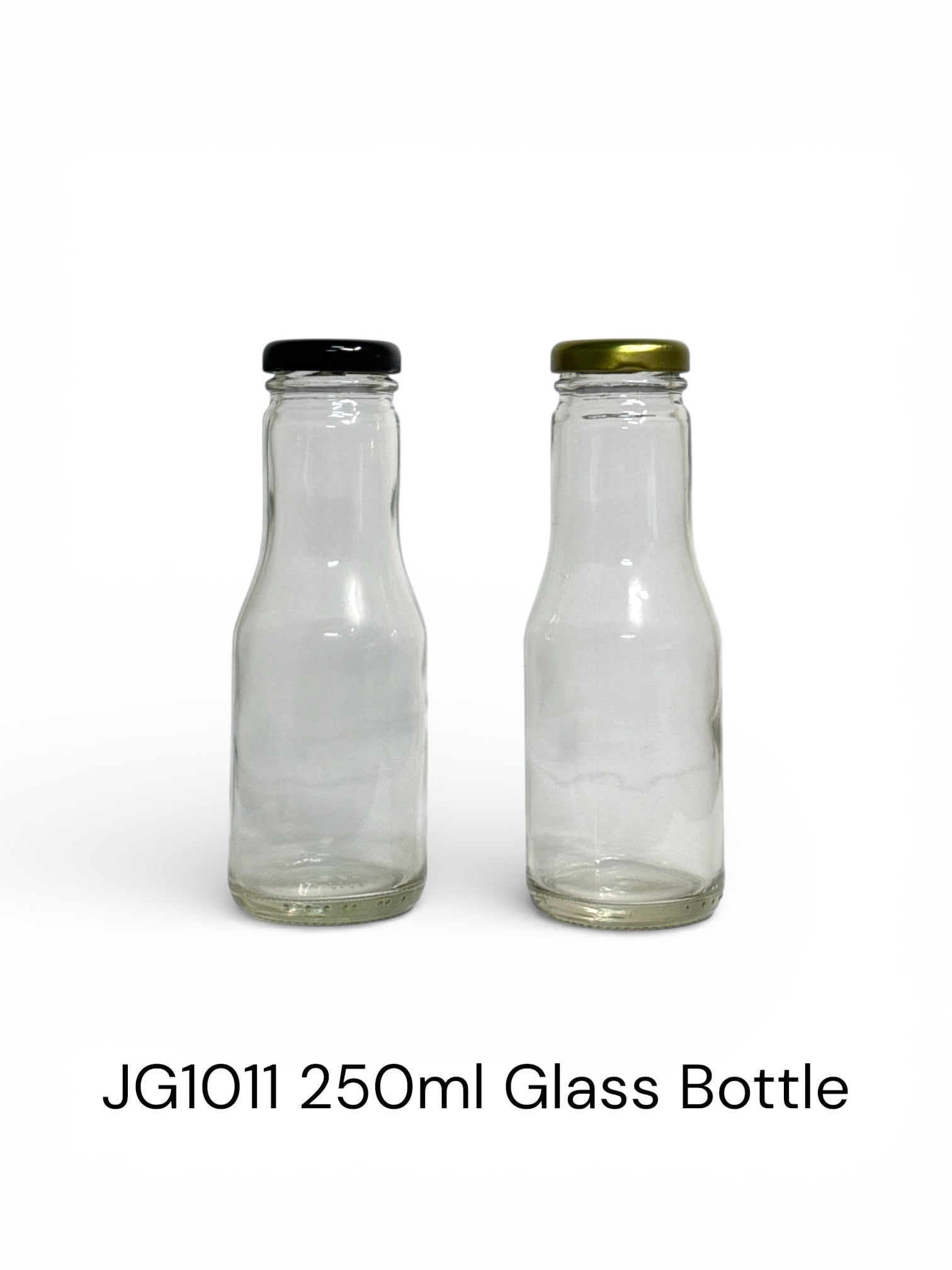 JG1011 250ml Wide-Mouth Glass Bottle | 17cm Industrial Grade Flint Glass | 42mm Neck Finish | Wholesale Packaging