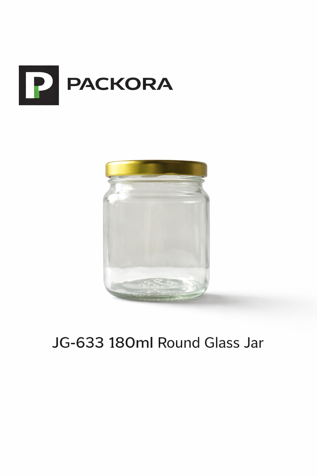 JG633 Round Glass Jar (180ml) – Leak-Proof Sambal & Jam Packaging | Packora Malaysia