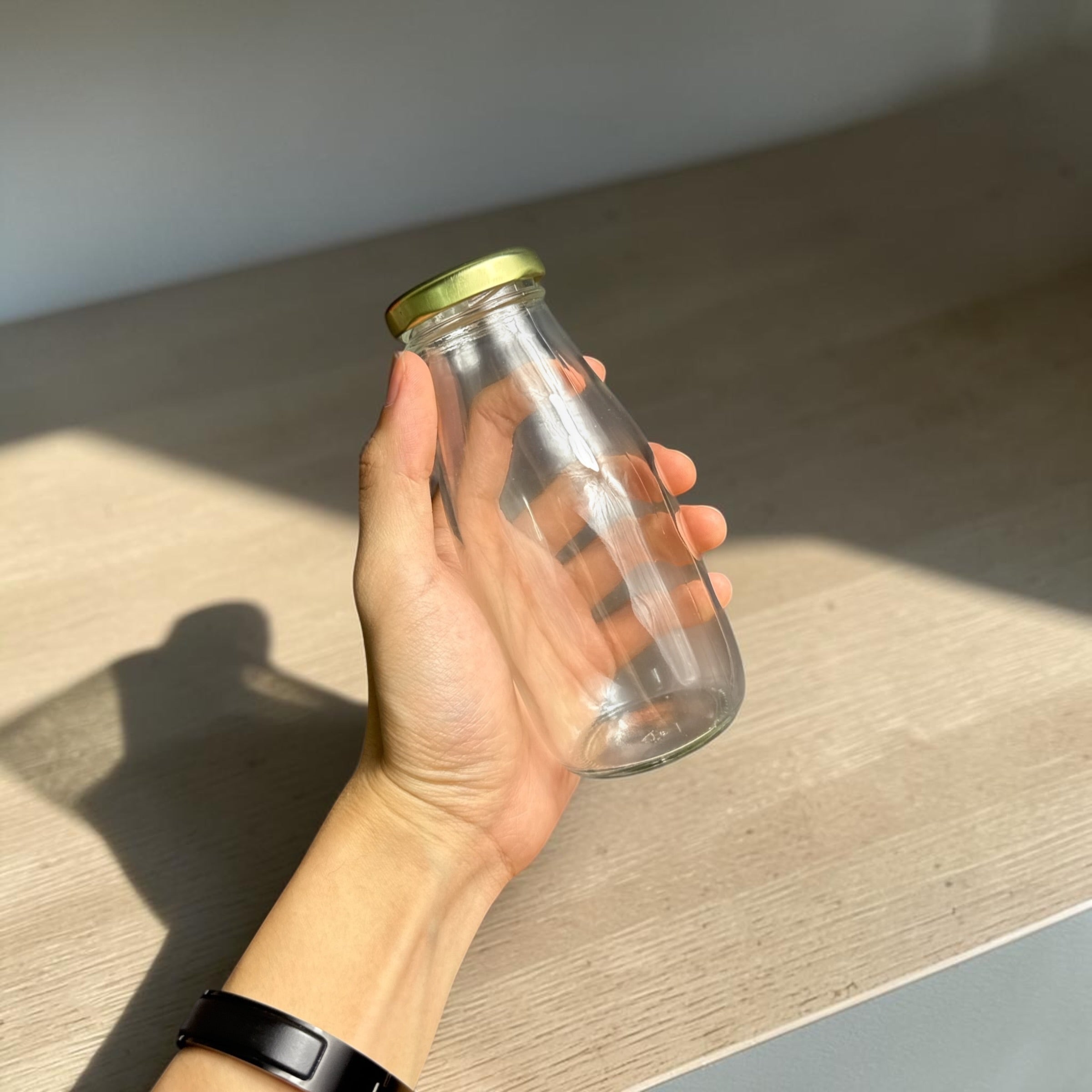 Botol Kaca Susu 250ml Jus & Minuman F1680 – 250ml Glass Milk Bottle (Borong 1 Karton 96pcs)