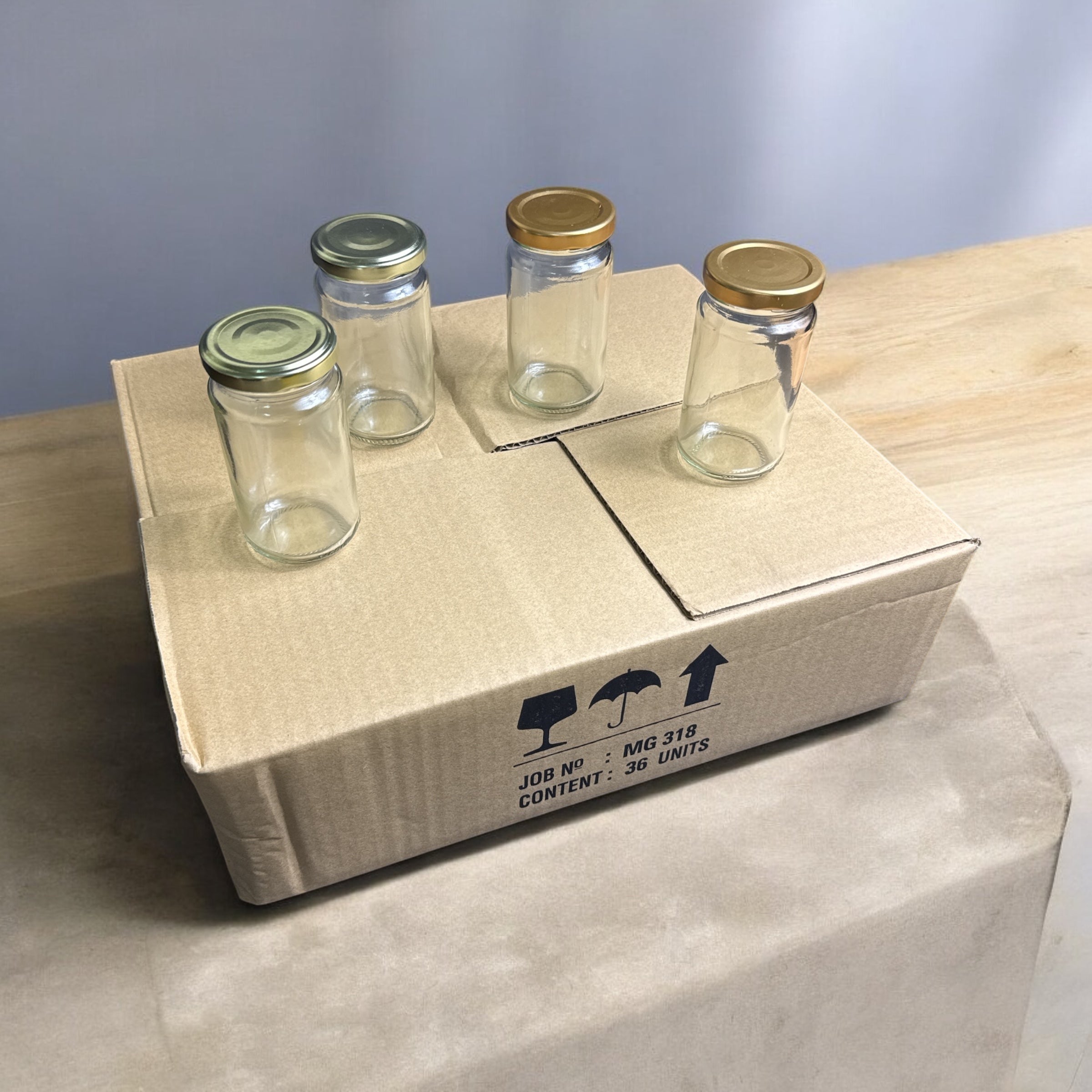 MG318 Glass Jar (165ml) – Airtight Food Grade Packaging for Sambal & Bird Nest | Packora Malaysia