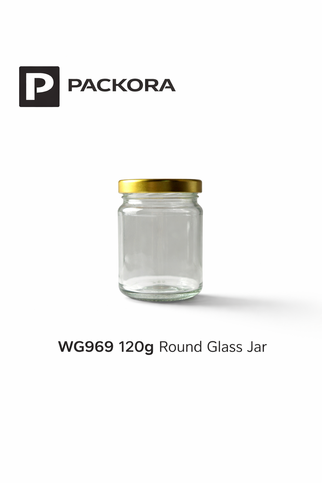 GBJ969 Glass Jar (120g) – Premium Airtight Food & Cosmetic Packaging | Packora Malaysia
