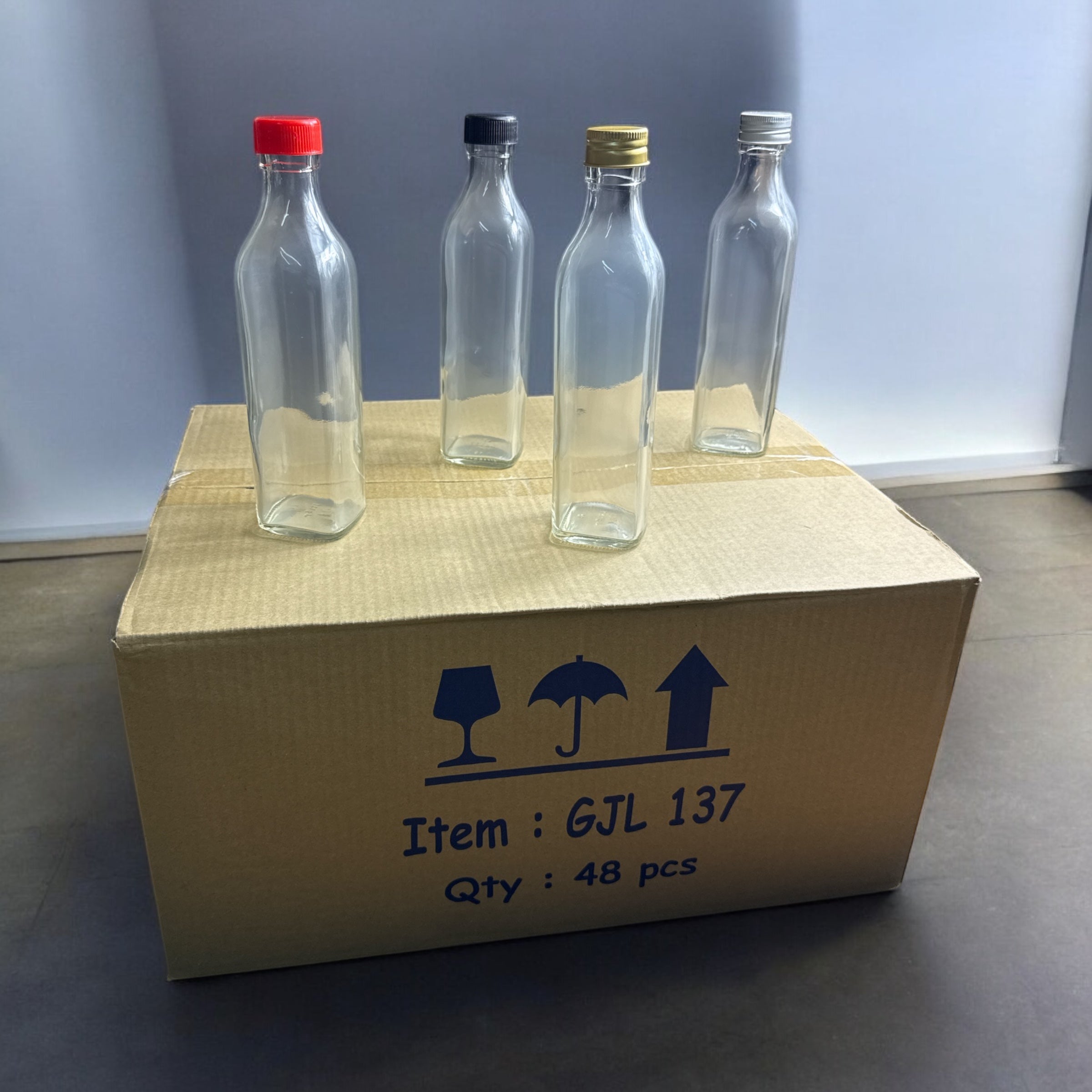 JG-137 375ml Glass Bottle for Honey, Enzymes & Juice | Food-Grade Clear Glass Bottle with Screw Cap