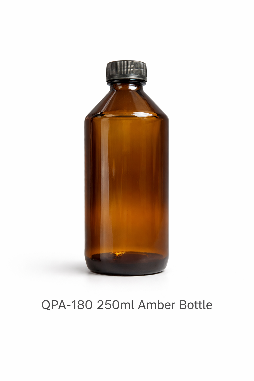 QPA180 250ml Amber Glass Bottle (36 units/tray) | DIN 28 Neck | UV-Resistant Industrial Packaging