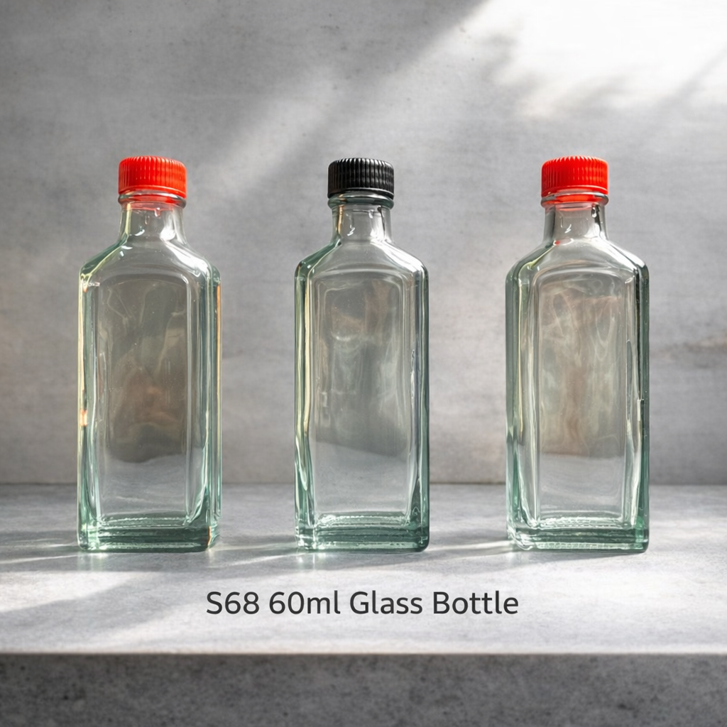 S68 60ml Glass Bottle | Thick Glass Bottle for Massage Oils & Traditional Remedies