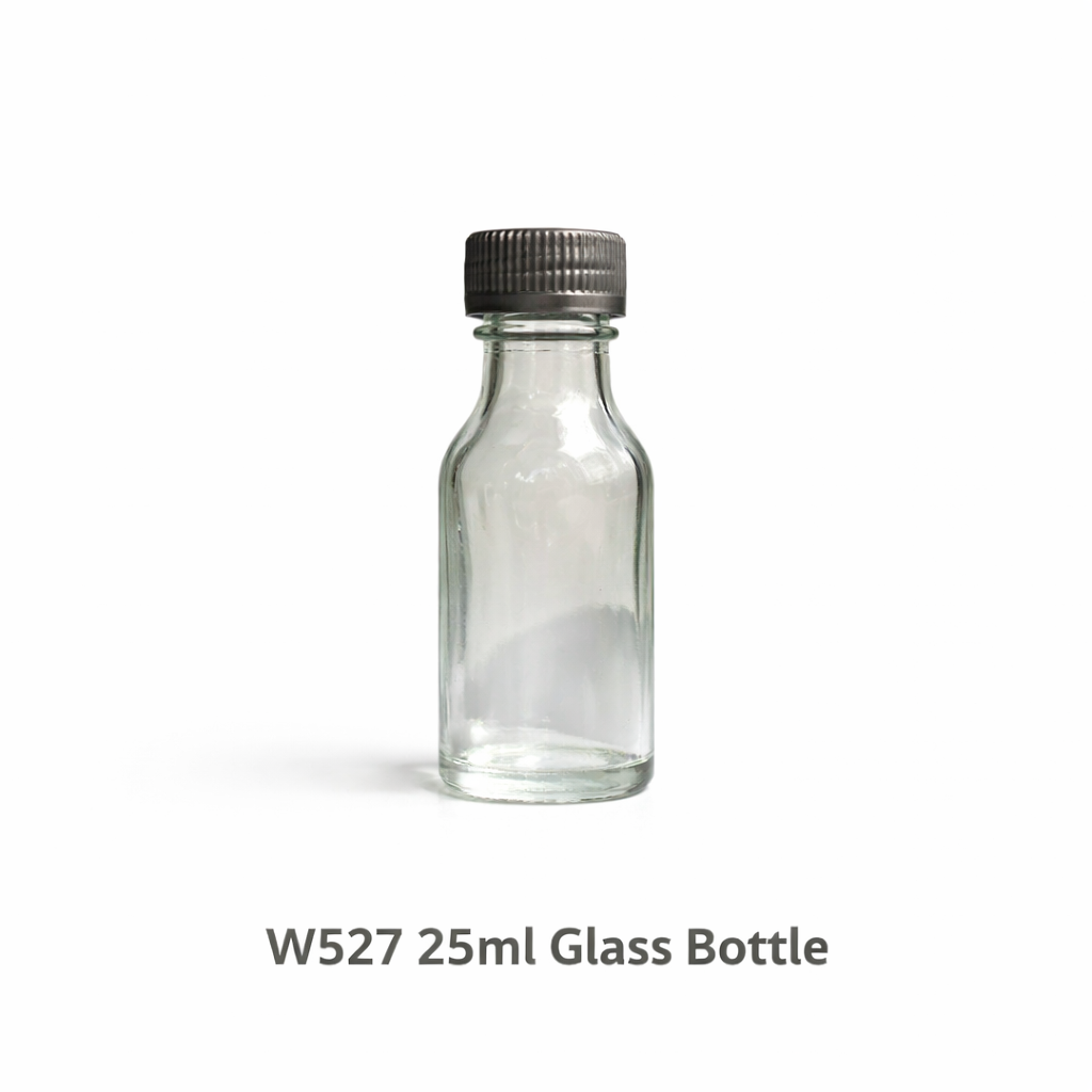 W527 25ml Glass Bottle | Bakery Ingredient & Food Storage Bottle | Massage Oil Bottle